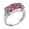 1.78 Carats Genuine Ruby & Tanzanite .925 Sterling Silver Ring