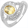 1.23 Carats Genuine Citrine .925 Sterling Silver Ring