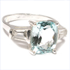 4.60 Carat Genuine Blue Topaz .925 Sterling Silver Ring