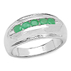0.45 Carat Genuine Emerald .925 Sterling Silver Ring