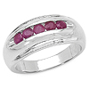 0.50 Carats Genuine Ruby .925 Sterling Silver Ring