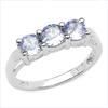 0.42 Carat Genuine Tanzanite .925 Sterling Silver Ring