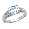 1.31ctw Genuine Blue Topaz & Diamond .925 Sterling Silver Ring