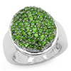 2.22 Carat Genuine Chrome Diopside .925 Sterling Silver Ring