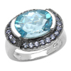 5.50 Carat Genuine Blue Topaz & Tanzanite .925 Sterling Silver Ring