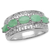 1.10 Carat Genuine Emerald .925 Sterling Silver Ring