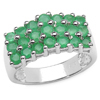 0.56 Carat Genuine Emerald .925 Sterling Silver Ring