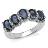 3.25 Carat Genuine Blue Sapphire .925 Sterling Silver Rings