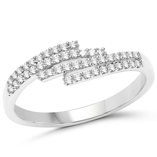 Diamond-0.22 Carat Genuine White Diamond 14K White Gold Ring (F-G Color, SI Clarity)