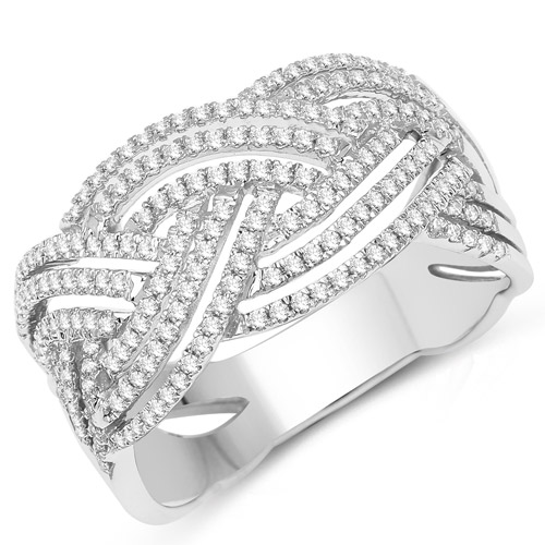 Diamond-0.49 Carat Genuine White Diamond 14K White Gold Ring (G-H Color, SI1-SI2 Clarity)