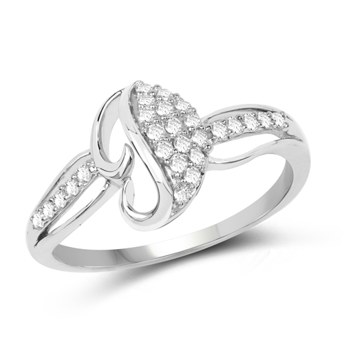Diamond-0.22 Carat Genuine White Diamond 14K White Gold Ring (E-F Color, SI1-SI2 Clarity)