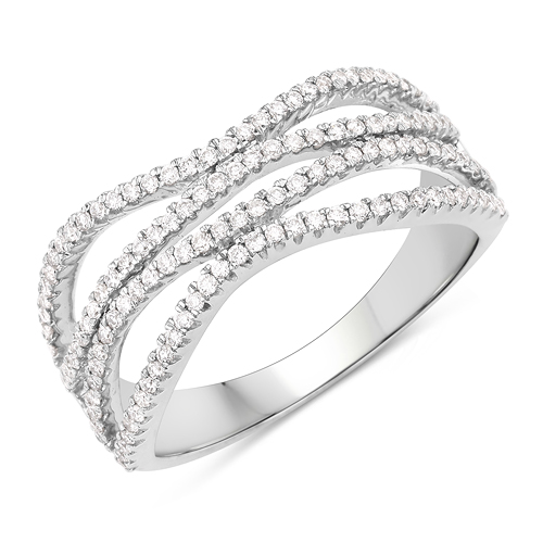 Diamond-0.46 Carat Genuine White Diamond 14K White Gold Ring (F-G Color, SI Clarity)