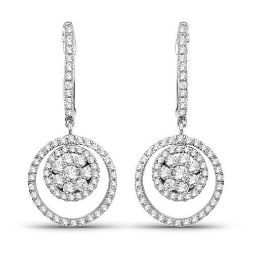 0.66 Carat Genuine White Diamond 14K White Gold Earrings (G-H Color, SI1-SI2 Clarity)