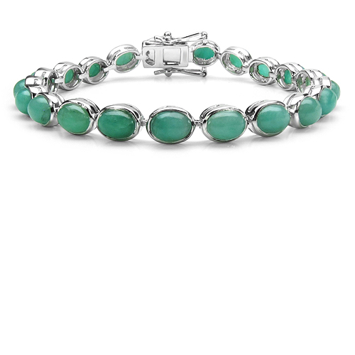 23.10 Carat Genuine Emerald .925 Sterling Silver Bracelet