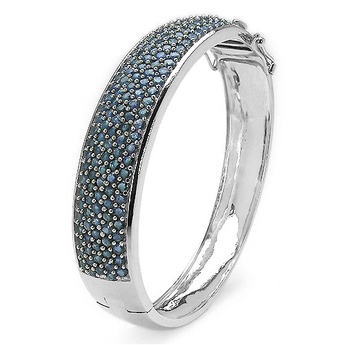 13.23 Carat Genuine Sapphire .925 Sterling Silver Bracelet