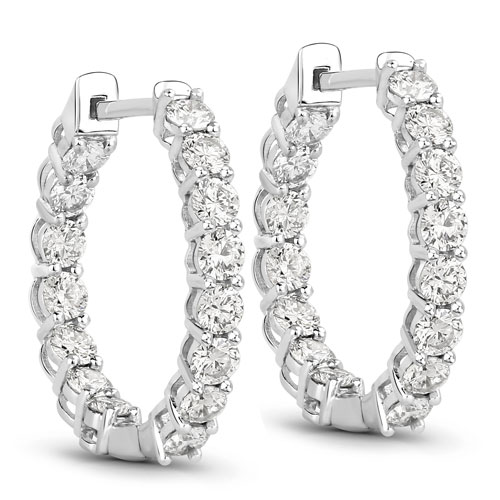 Earrings-2.04 Carat Genuine Lab Grown Diamond 14K White Gold Earrings