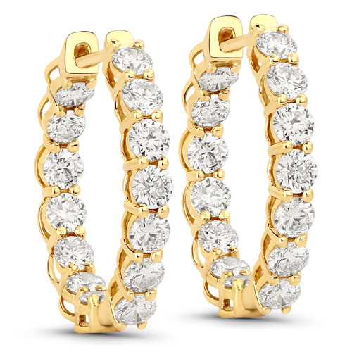 Earrings-2.52 Carat Genuine Lab Grown Diamond 14K Yellow Gold Earrings