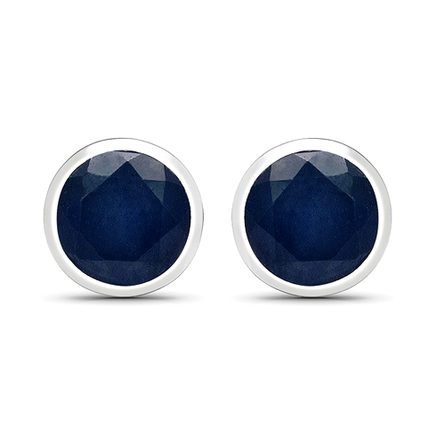 Earrings-2.00 Carat Glass Filled Sapphire .925 Sterling Silver Earrings