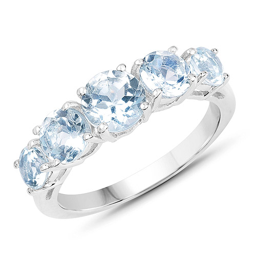 Rings-3.00 Carat Genuine Blue Topaz .925 Sterling Silver Ring