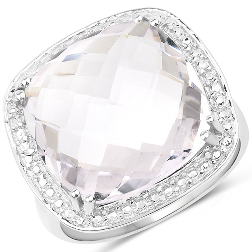 Rings-10.85 Carat Genuine Crystal Quartz .925 Sterling Silver Ring