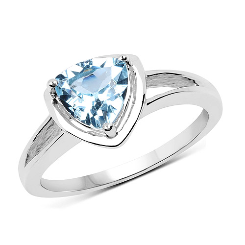 Rings-1.25 Carat Genuine Blue Topaz .925 Sterling Silver Ring