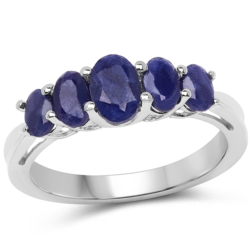 Sapphire-1.69 Carat Glass Filled Sapphire .925 Sterling Silver Ring