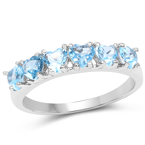 Rings-1.68 Carat Genuine Swiss Blue Topaz .925 Sterling Silver Ring