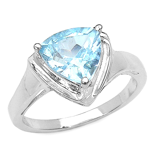 Rings-2.00 Carat Genuine Blue Topaz .925 Sterling Silver Ring