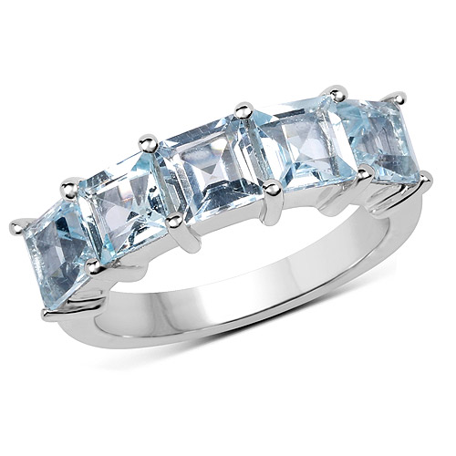 Rings-3.75 Carat Genuine Blue Topaz .925 Sterling Silver Ring