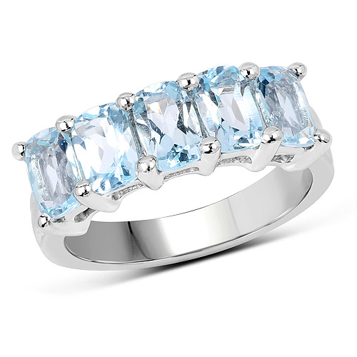 Rings-3.00 Carat Genuine Blue Topaz .925 Sterling Silver Ring