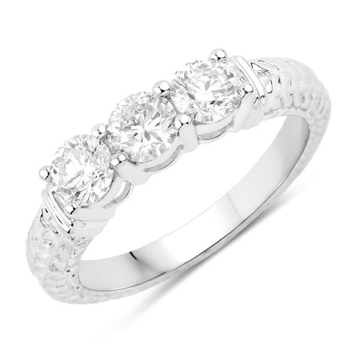 Diamond-1.00 Carat Genuine White Diamond 14K White Gold Ring