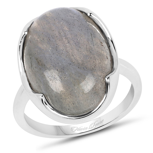 9.44 Carat Genuine Labradorite .925 Sterling Silver Ring