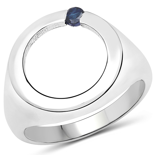Sapphire-0.06 Carat Genuine Blue Sapphire .925 Sterling Silver Ring