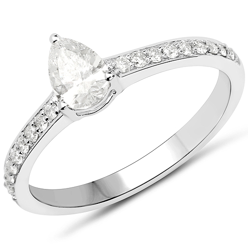 Diamond-14K White Gold 0.67 Carat Genuine White Diamond Ring