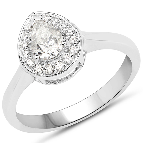 Diamond-14K White Gold 0.63 Carat Genuine White Diamond Ring