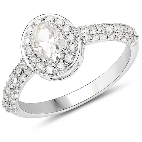 Diamond-14K White Gold 1.27 Carat Genuine White Diamond Ring