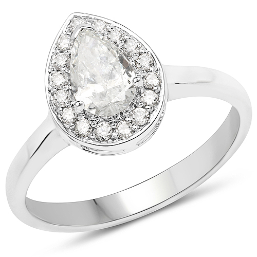 Diamond-14K White Gold 0.70 Carat Genuine White Diamond Ring