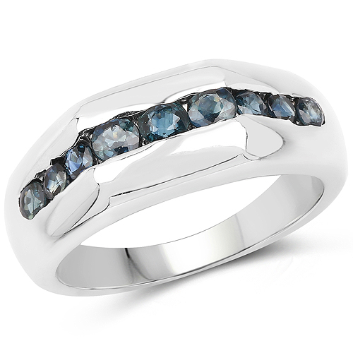 Sapphire-0.84 Carat Genuine Blue Sapphire .925 Sterling Silver Ring