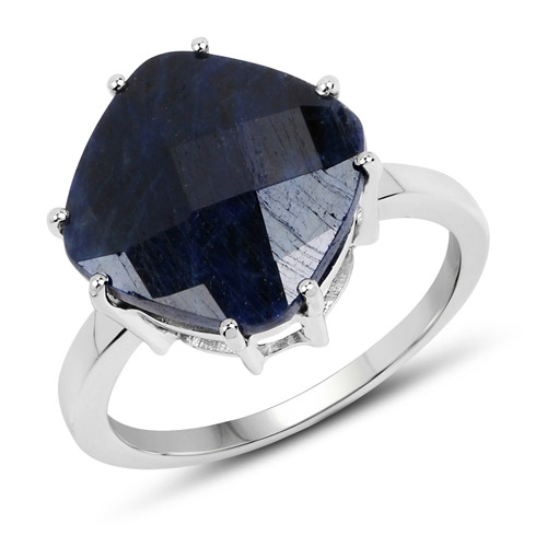 Sapphire-7.90 Carat Dyed Sapphire .925 Sterling Silver Ring