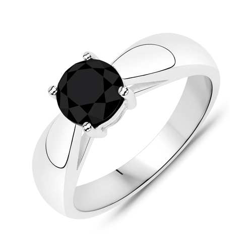 Diamond-1.50 Carat Genuine Black Diamond .925 Sterling Silver Ring
