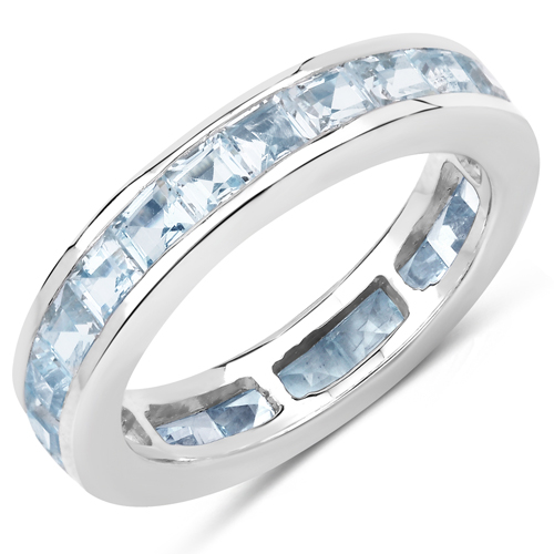 Rings-4.75 Carat Genuine Blue Topaz .925 Sterling Silver Ring