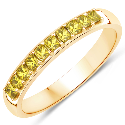 Diamond-0.35 Carat Genuine Yellow Diamond 14K Yellow Gold Ring (SI1-SI2)