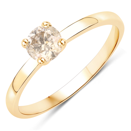 Diamond-0.51 Carat Genuine LB Diamond 14K Yellow Gold Ring