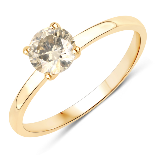 0.64 Carat Genuine LB Diamond 14K Yellow Gold Ring