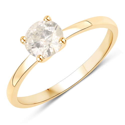 Diamond-0.72 Carat Genuine LB Diamond 14K Yellow Gold Ring