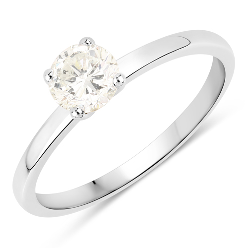 Diamond-0.61 Carat Genuine White Diamond 14K White Gold Ring