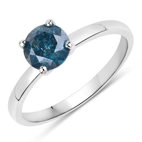 Diamond-1.09 Carat Genuine Blue Diamond 14K White Gold Ring