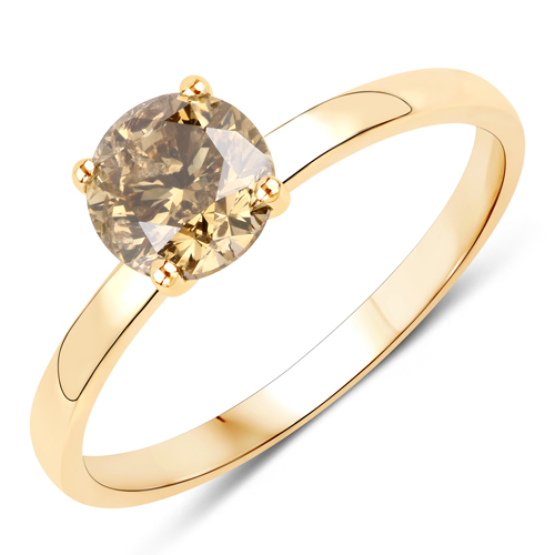 Diamond-1.01 Carat Genuine LB Diamond 14K Yellow Gold Ring
