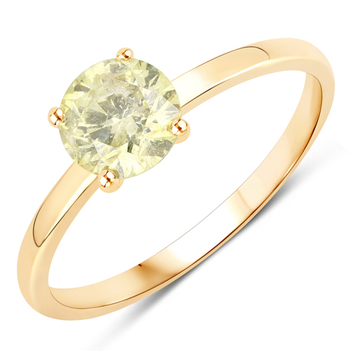 Diamond-1.03 Carat Genuine LB Diamond 14K Yellow Gold Ring