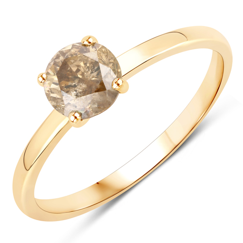 Diamond-0.99 Carat Genuine TLB Diamond 14K Yellow Gold Ring